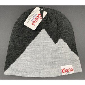 Coors Light Mens Mountain Art Beanie Scull Cap Hat Gray New Tags